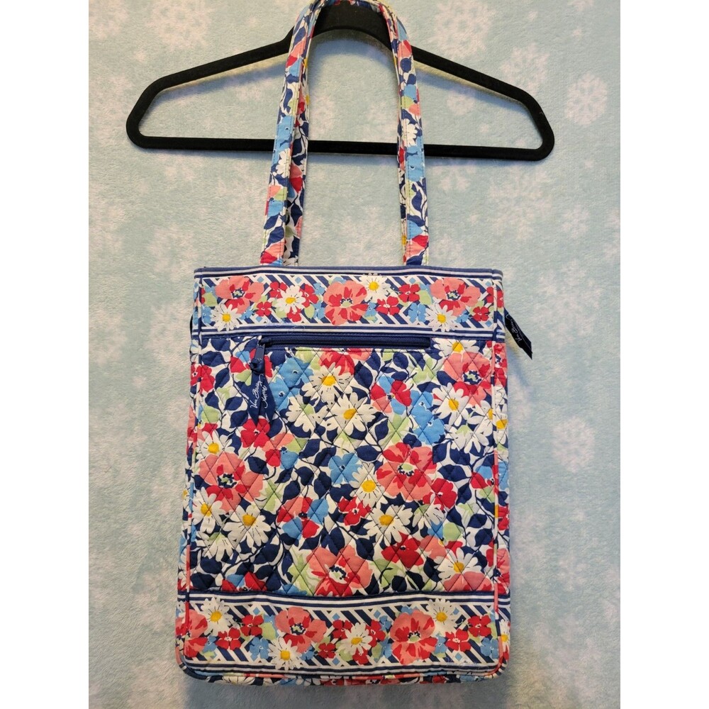 Vera Bradley Colorful Summer Cottage Floral Quilted Laptop Travel Tote Bag